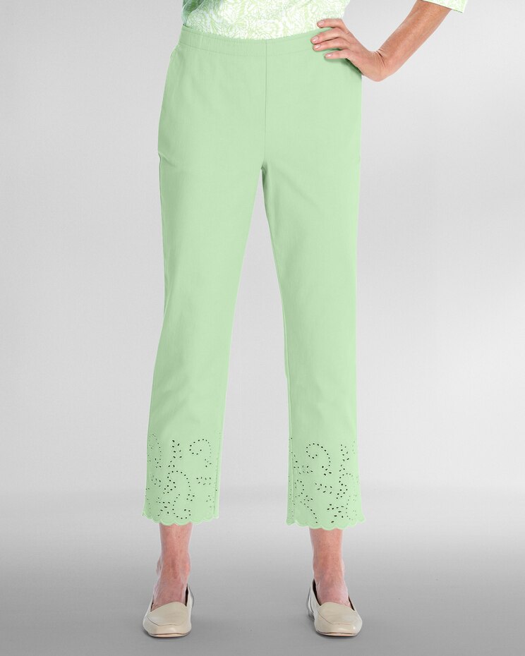 Dennisport Eyelet-Hem Cropped Pants image number 1