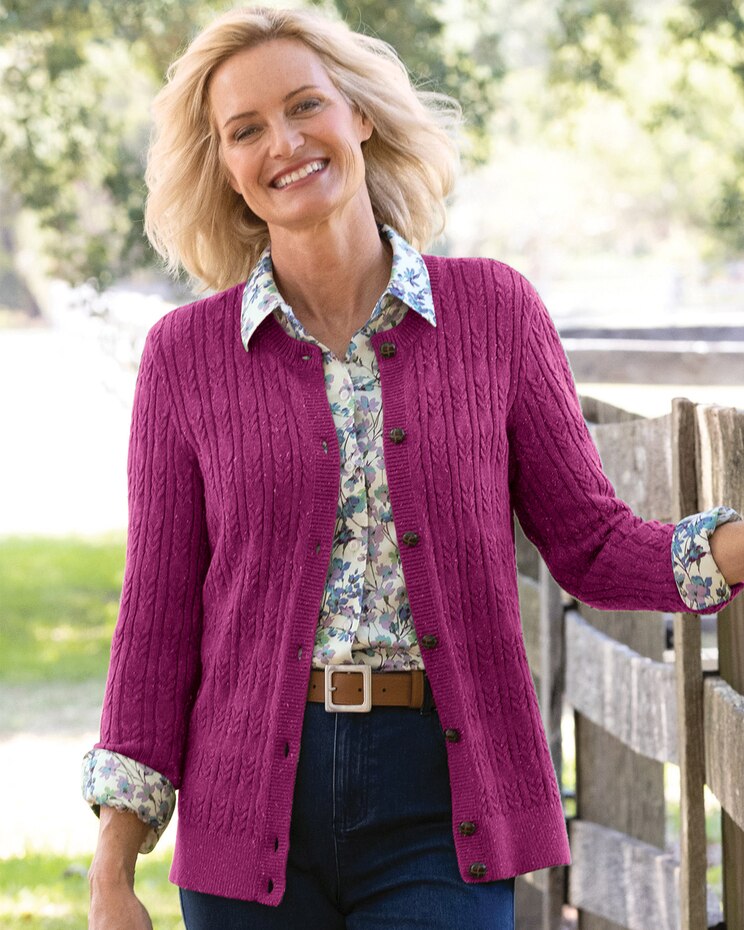 Rainbow Donegal Cable Cardigan image number 1