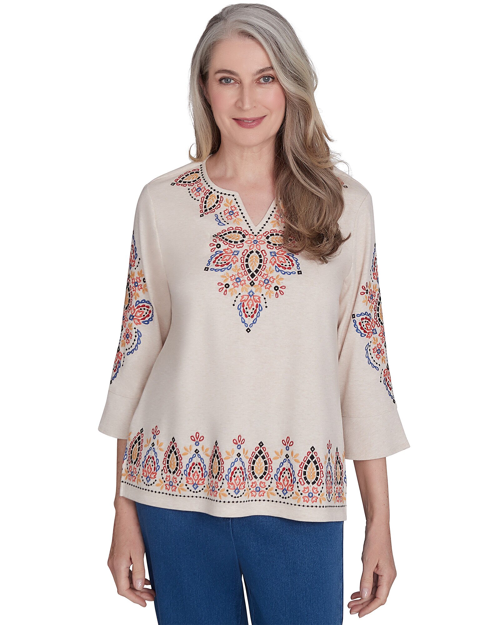 Alfred Dunner® Harvest Moon Medallion Embroidered Flutter Alfred Dunner® Harvest Moon Medallion Embroidered Flutter