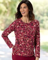 Layered Leaves Print Cotton Tee thumbnail number 1