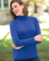 Essential Cotton Long-Sleeve Solid Turtleneck thumbnail number 1