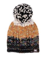 MUK LUKS® Womens Colorblock Stripe Cable Beanie thumbnail number 1
