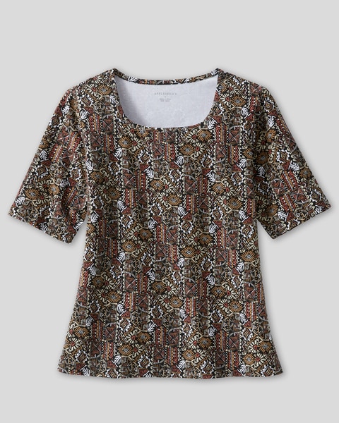 Prima™ Cotton Bold Batik Square-Neck Tee