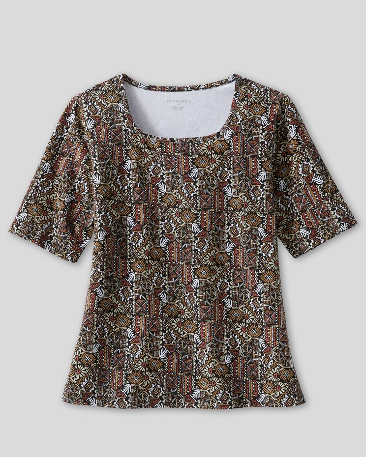 Prima™ Cotton Bold Batik Square-Neck Tee image number 1