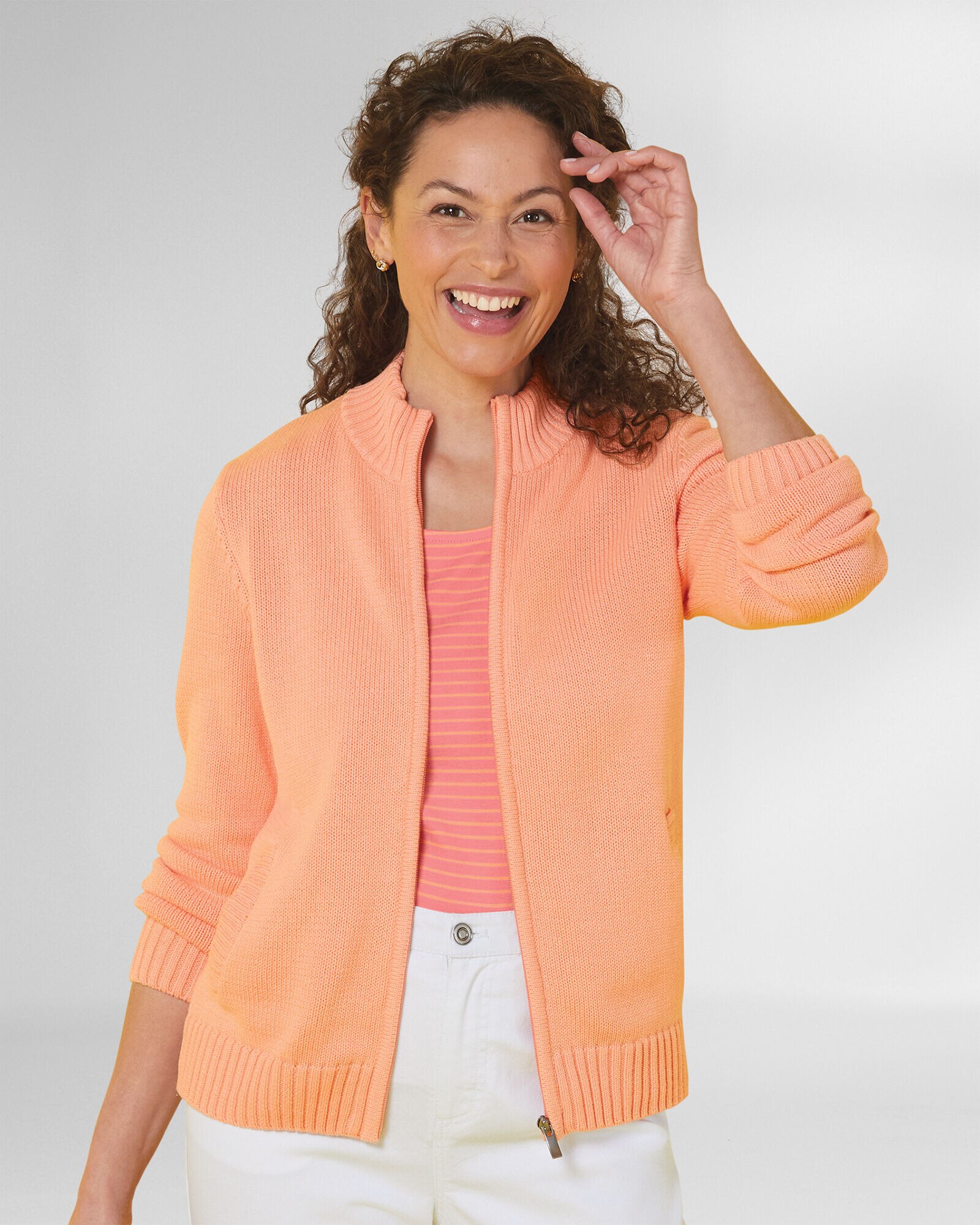 Ladies cotton zip up cardigans online