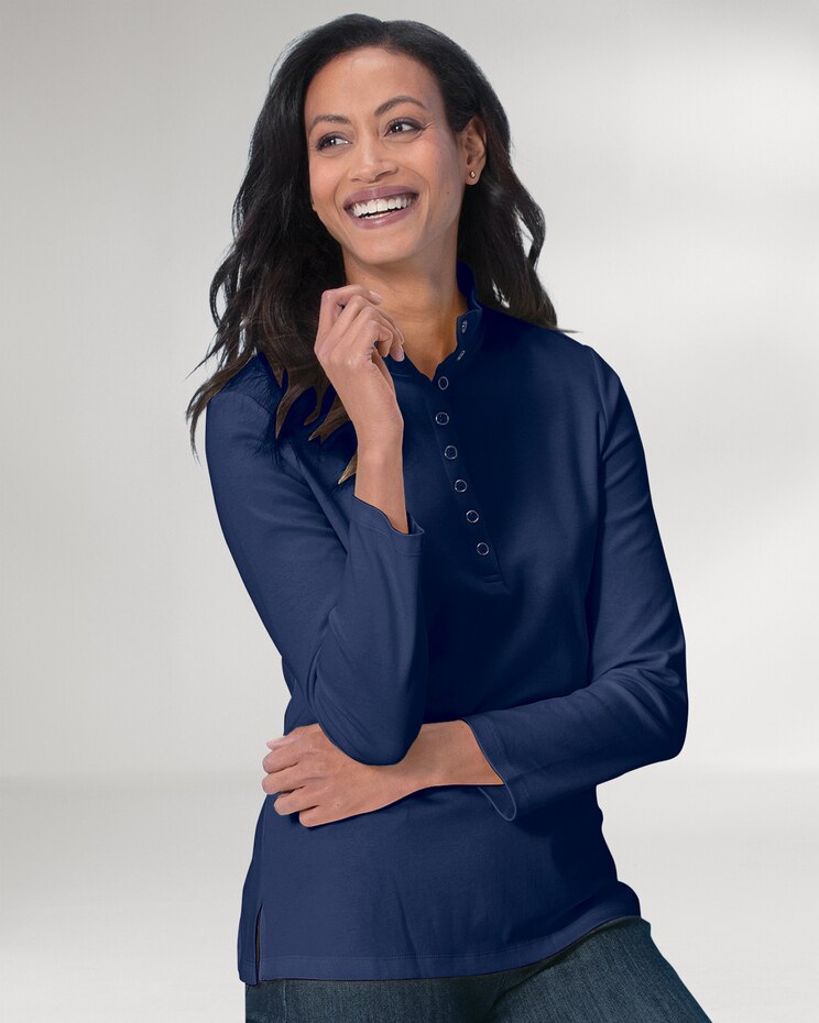 Essential Solid Mockneck Henley image number 1