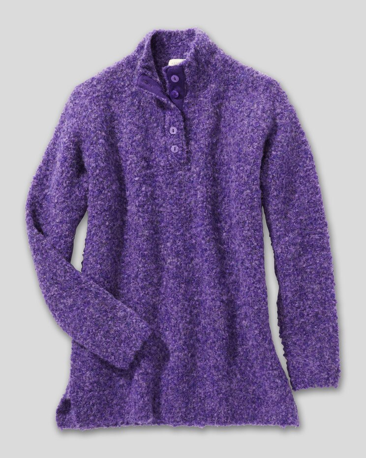 Luxe Bouclè Mockneck Henley image number 9