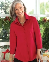 Foxcroft Perfect-Fit Three-Quarter-Sleeve Shirt thumbnail number 1