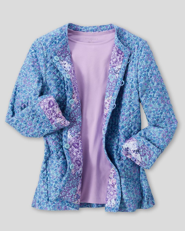 Floral Patchwork Reversible Quilted Jacket image number 4