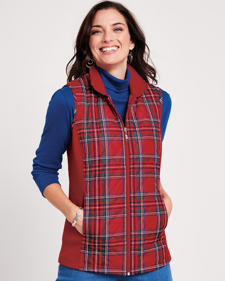 Diamond Quilted Zip-Front Vest image number 4