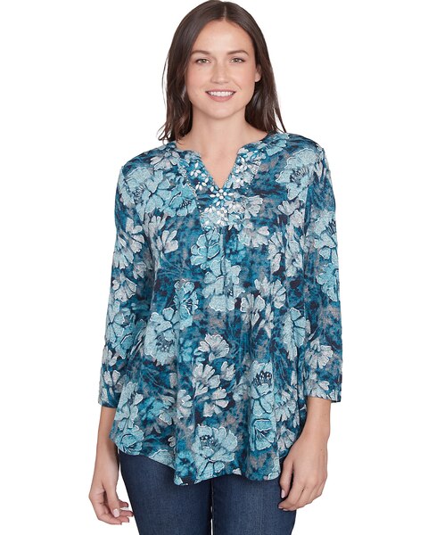 Ruby Rd® Wintery Glow Knit Embellished Winter Top