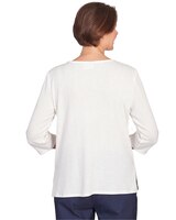 Alfred Dunner® St.Moritz Solid Knit Flutter Sleeve Top With Necklace thumbnail number 2