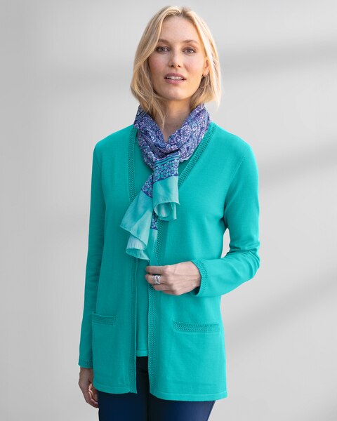 Madison Crochet-Trim Cardigan