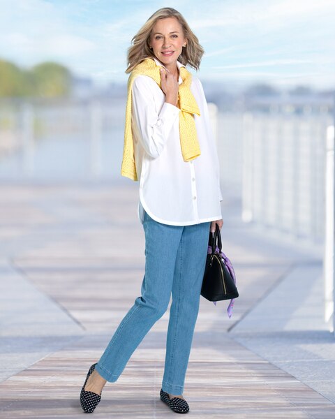 Foxcroft® Non-Iron Side-Button Tunic