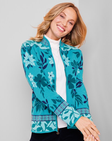 Poinsettia Nordic Cardigan