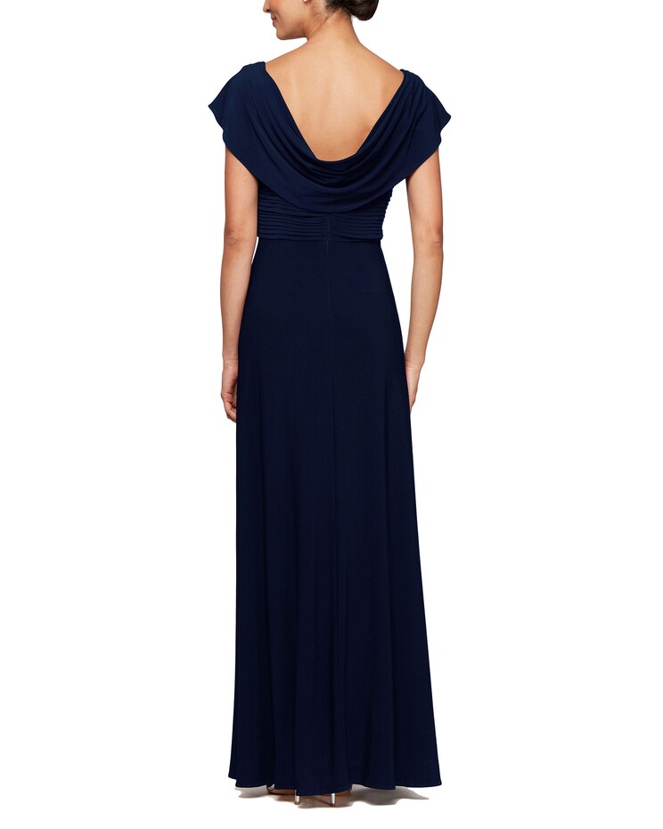 Long Cowl Neck Dress with Embellishment Detail  image number 2