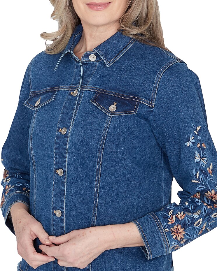 Alfred Dunner® Scottsdale Floral Embroidered Fringe Jacket image number 5