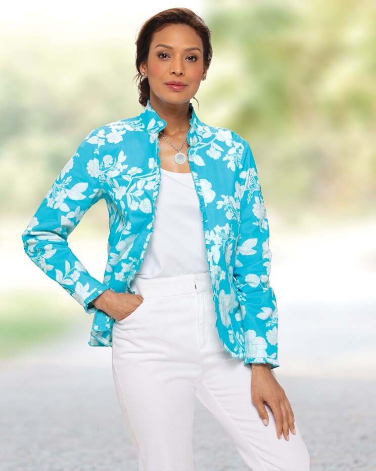 Hampton Floral Ruffle-Trim Jacket image number 2