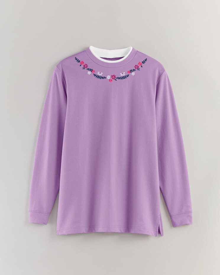 Better-Than-Basic Embroidered Tunic Sweatshirt image number 1