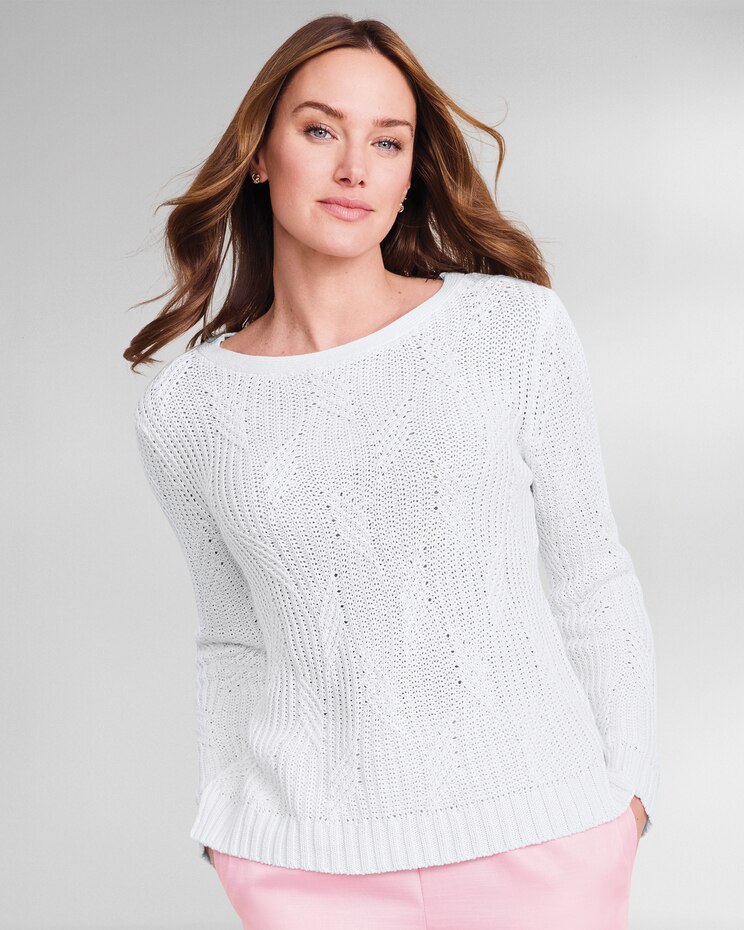 Linen/Cotton Textured Pullover image number 1