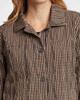 Foxcroft Thelma Mini Gigham Crinkle Jean Jacket thumbnail number 3