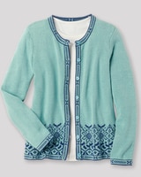 Sunflower Jacquard Cotton Cardigan Sweater thumbnail number 2