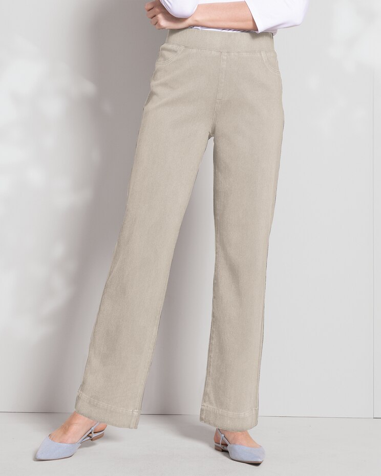 Classic Knit Denim Wide-Leg image number 1