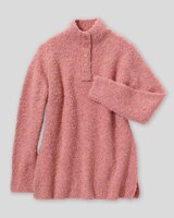Luxe Bouclè Mockneck Henley thumbnail number 5