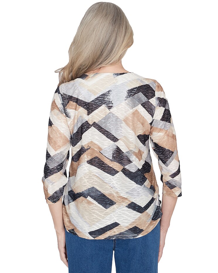 Alfred Dunner® Classics Abstract Chevron Top image number 2