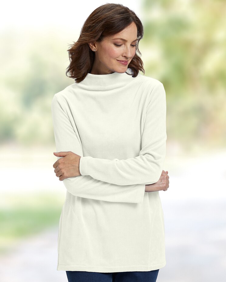 Velour Funnelneck Tunic image number 1