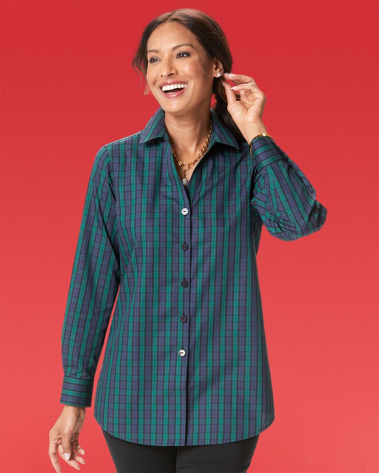 Foxcroft® Non-Iron Black Watch Tunic image number 1