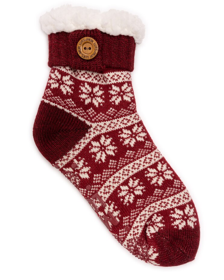 MUK LUKS® Women's Fold Over Button Tab Cabin Sock Socks image number 1