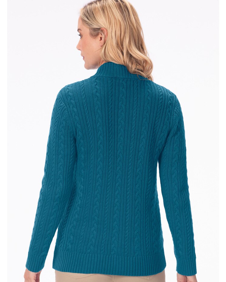Iconic Cable Zip Cardigan Sweater image number 2