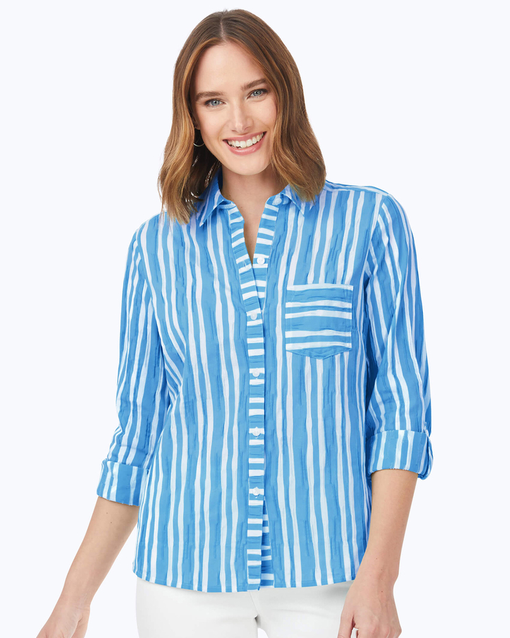 Hampton Long Sleeve Beach Stripe Shirt image number 1