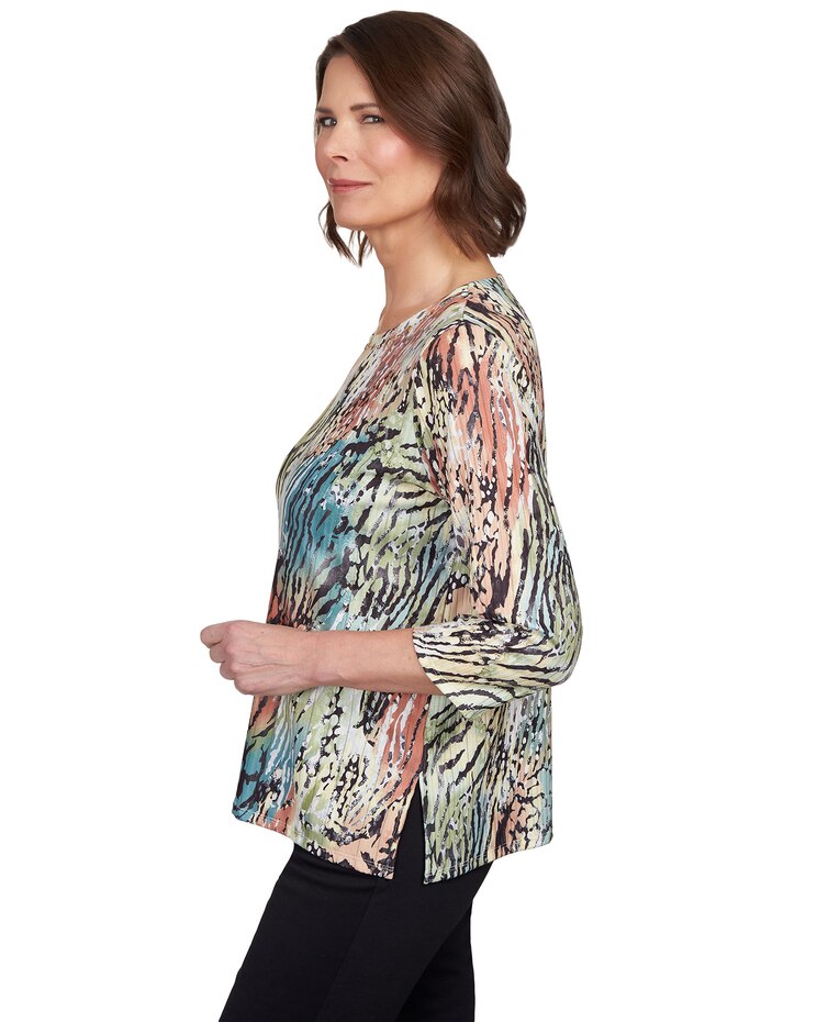Alfred Dunner® Abstract Tiger Stripe Top image number 4