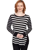 Ruby Rd® Striped Fold Over Sweater thumbnail number 1