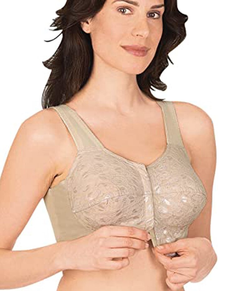 Valmont No Bones Lace Soft Cup Wire Free Front Close Bra image number 1