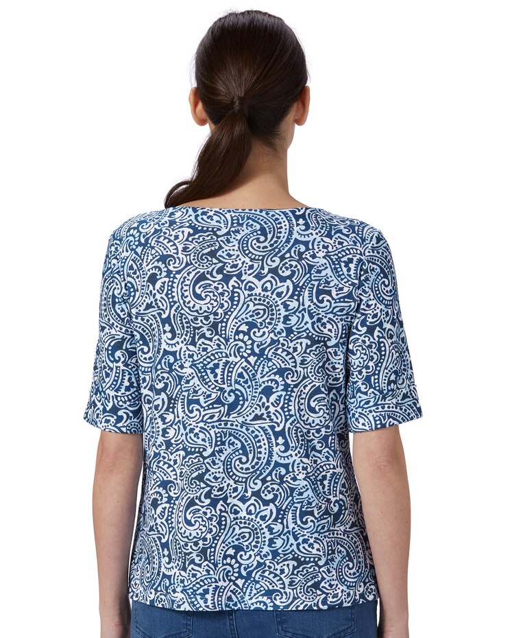 Batik Paisley Roll-Sleeve Tee image number 2
