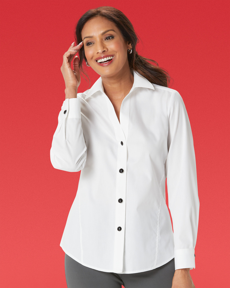 Foxcroft® Non-Iron Paityn Long-Sleeve Shirt image number 1