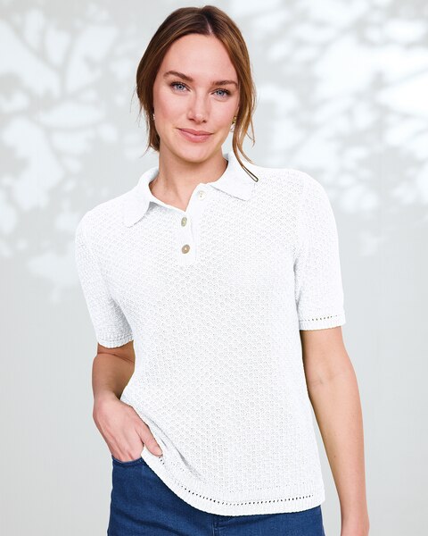 Linen/Cotton Honeycomb Polo