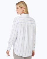 Boyfriend Long Sleeve Stretch Stripe Shirt thumbnail number 2