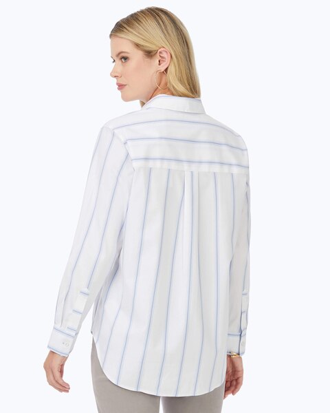 Boyfriend Long Sleeve Stretch Stripe Shirt