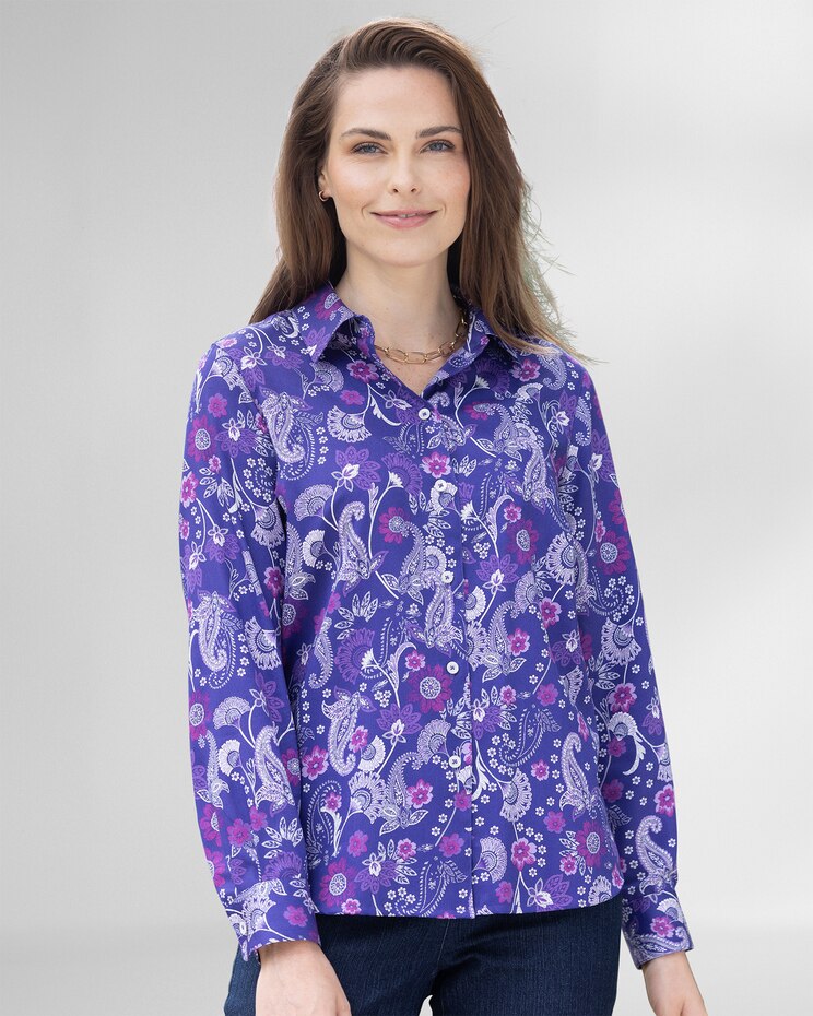 Foxcroft Autumn Paisley Non-Iron Shirt image number 1