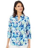 Mary 3/4 Sleeve Oasis Floral Jersey Shirt thumbnail number 1