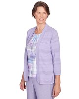 Alfred Dunner® Isn't It Romantic Watercolor Inner Two In One Sweater thumbnail number 3