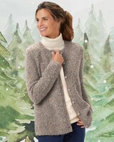 Luxe Bouclè Button-Front Cardigan thumbnail number 1
