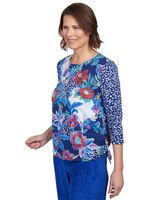 Alfred Dunner® Batik Floral Patch Drawstring Top thumbnail number 3