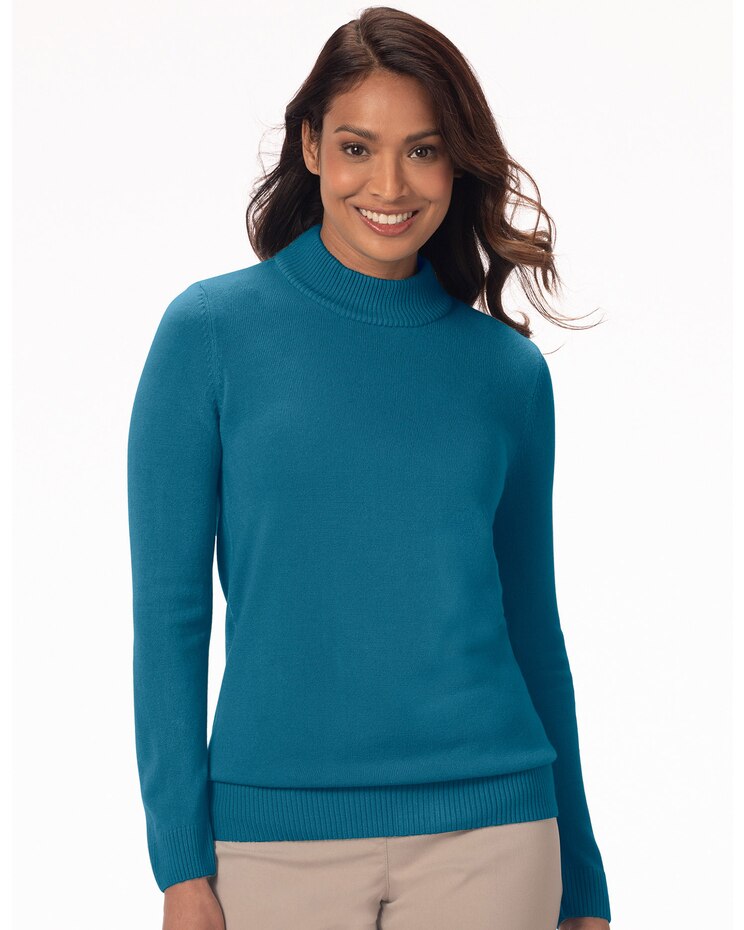 Long-Sleeve Zip-Back Mockneck image number 1