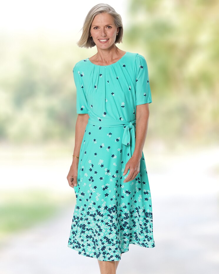 Border Floral Knit Dress image number 1