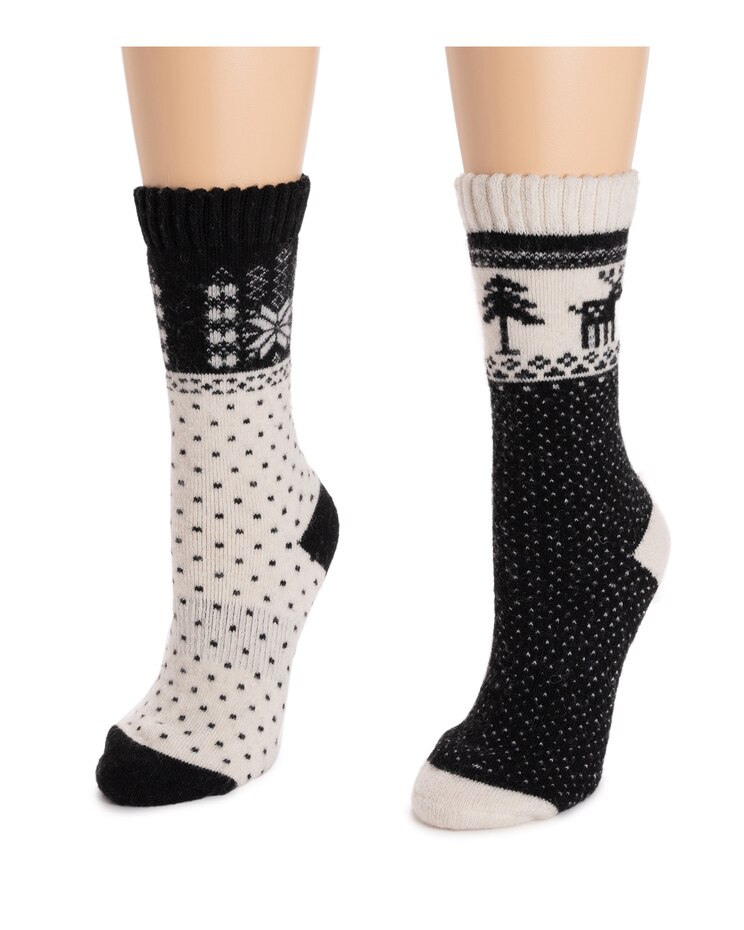 MUK LUKS® Womens Wool Socks 2Pr Pack image number 2